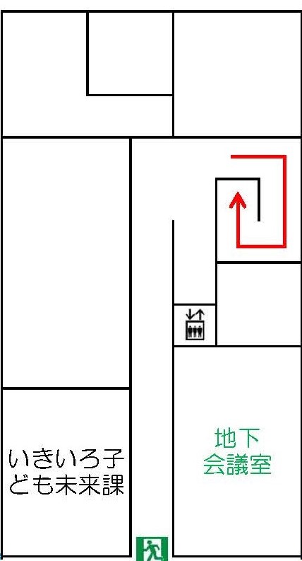 郷ノ浦庁舎地下見取り図（いきいろ子ども未来課）