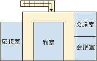 勝本庁舎2階見取り図（会議室 和室 応接室）