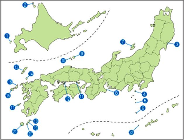日本地図の中に出場チームの場所が示してある画像