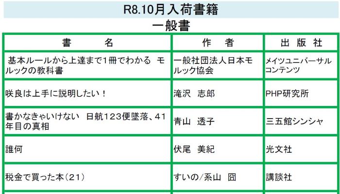 10月新刊情報一部抜粋