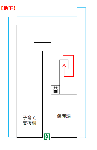 郷ノ浦庁舎地下見取り図（子育て支援課 保護課）